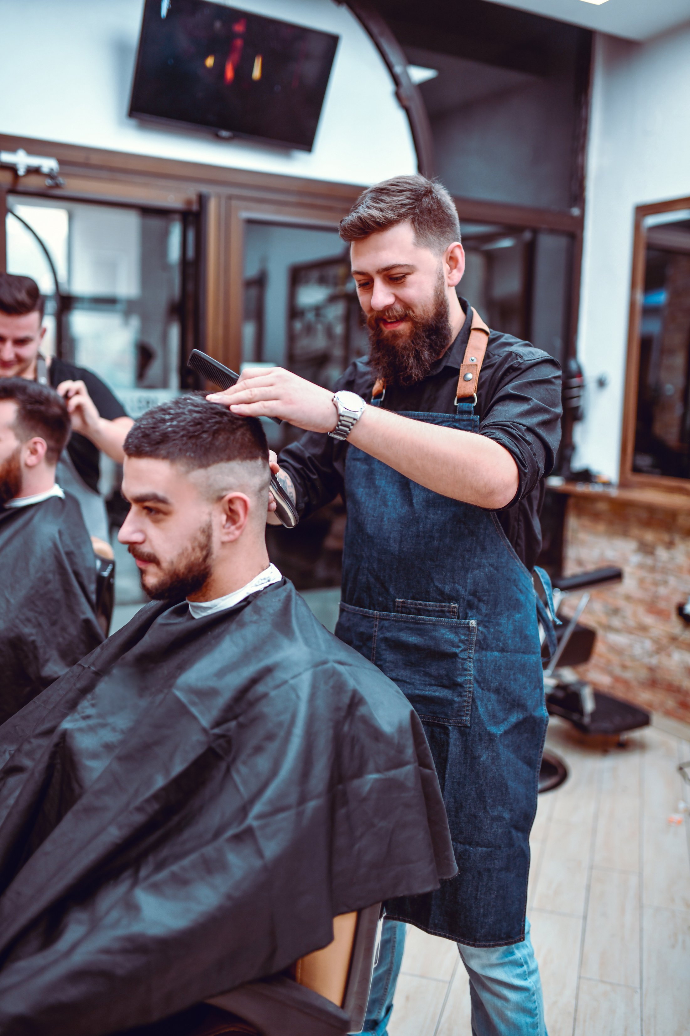 Busy Barber Shop Atmosphere